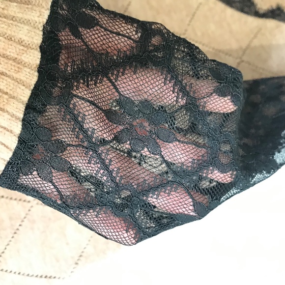 Lace Trim V-Neck Knit Sweater | Neutral Taupe & Black - Picture 15 of 16